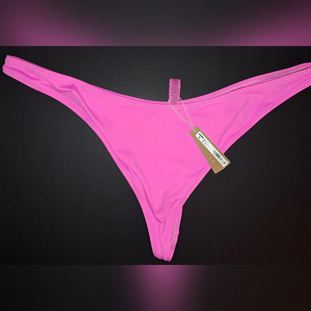 ⛱️NWT SKIMS 2 Piece Swim Micro scoop top thong Bikini Set Pink TAFFY 4X